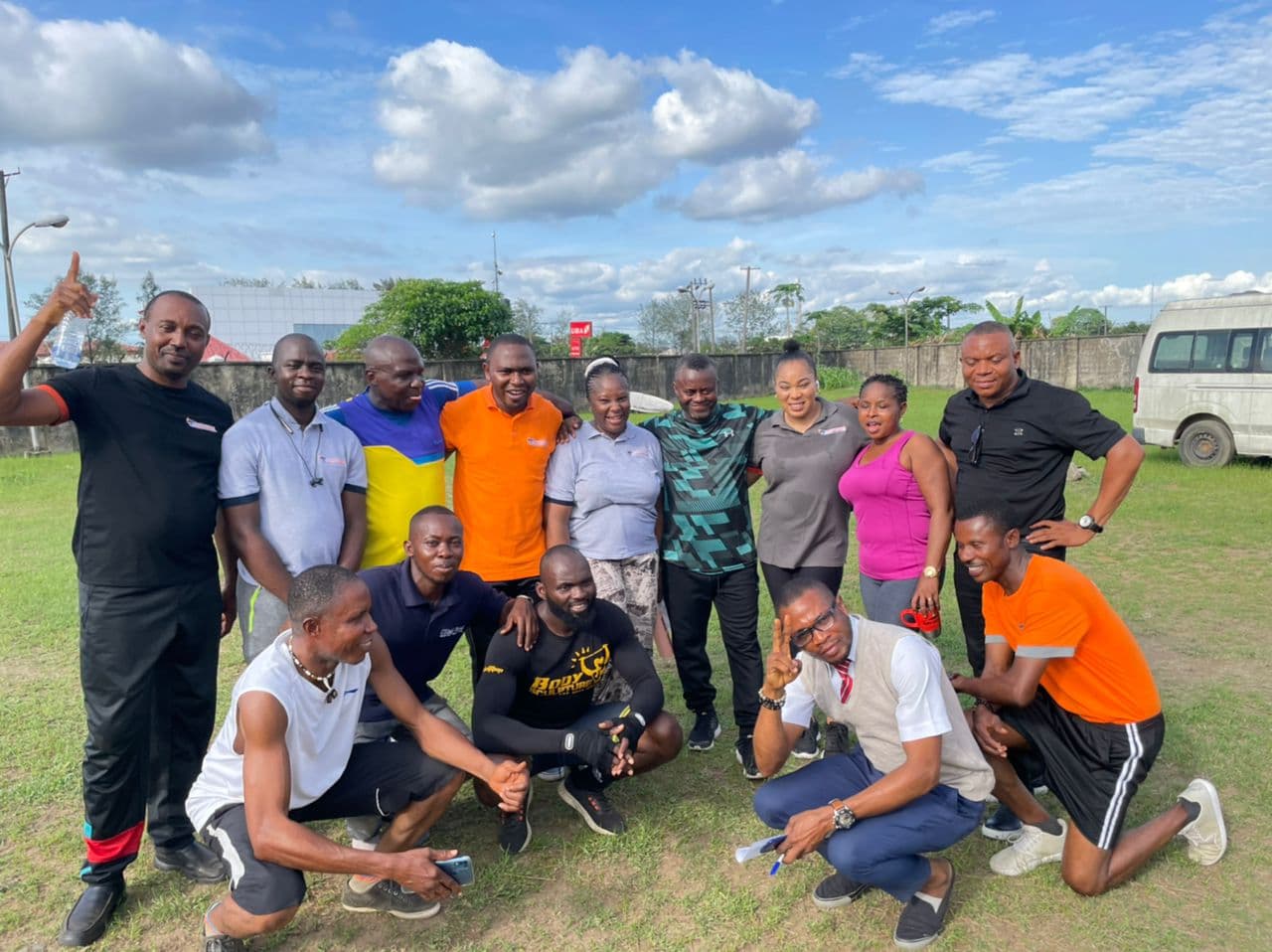 Corporate yoga session