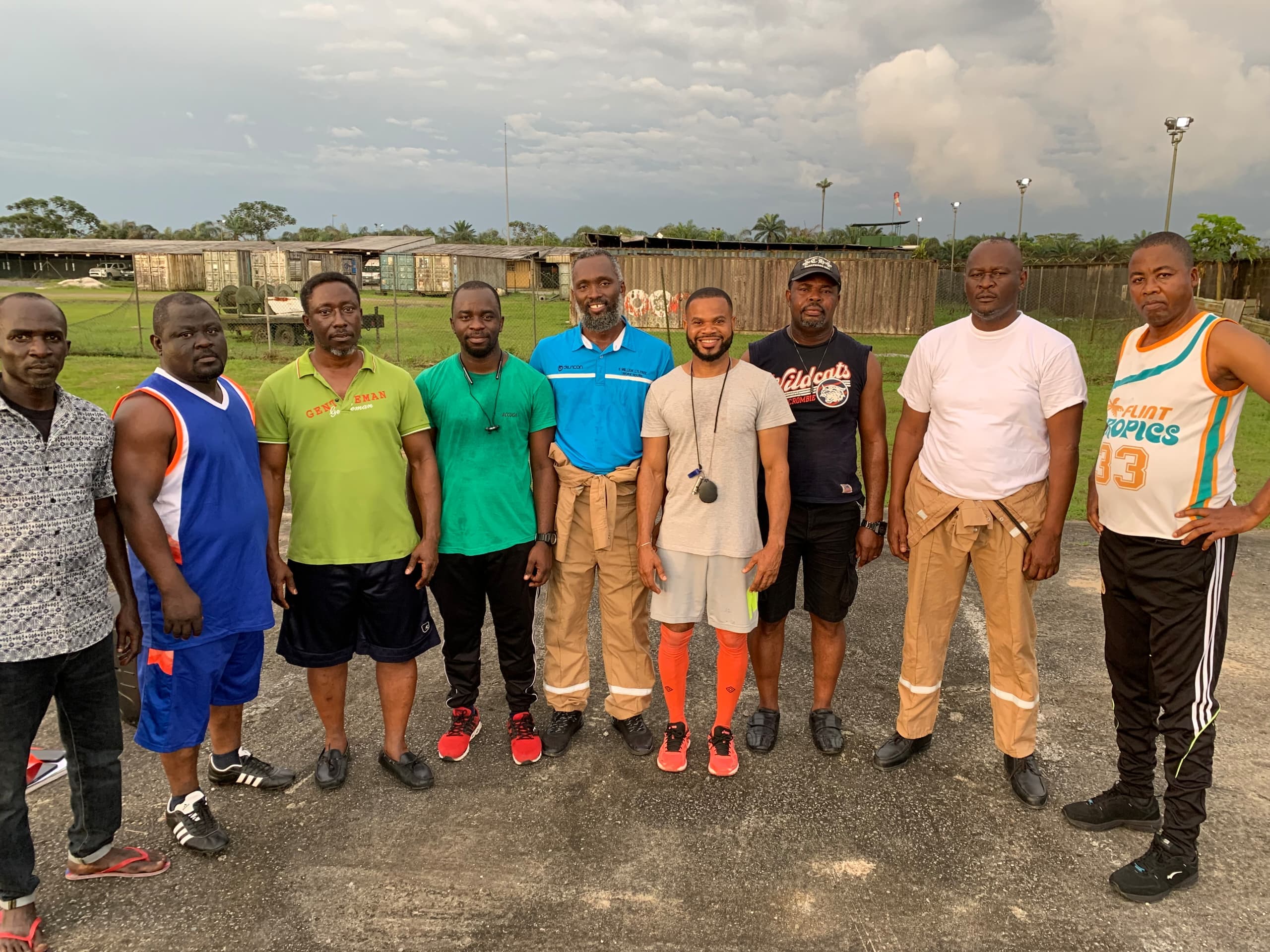 Team celebrating a fitness challenge